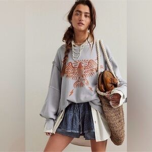 EUC (ONLY WORN ONCE) FREE PEOPLE ZION EAGLE SWEATSHIRT SIZE SMALL